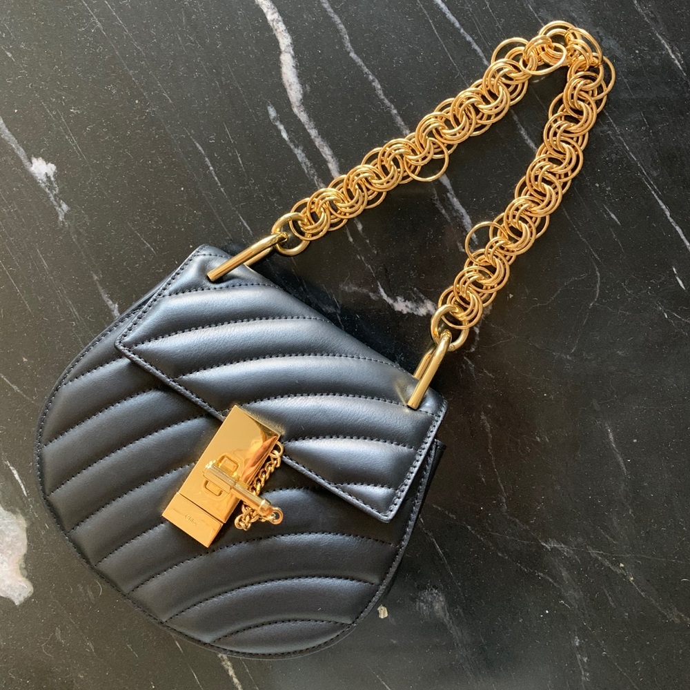 Chloe bijou leather handbag with gold chain
